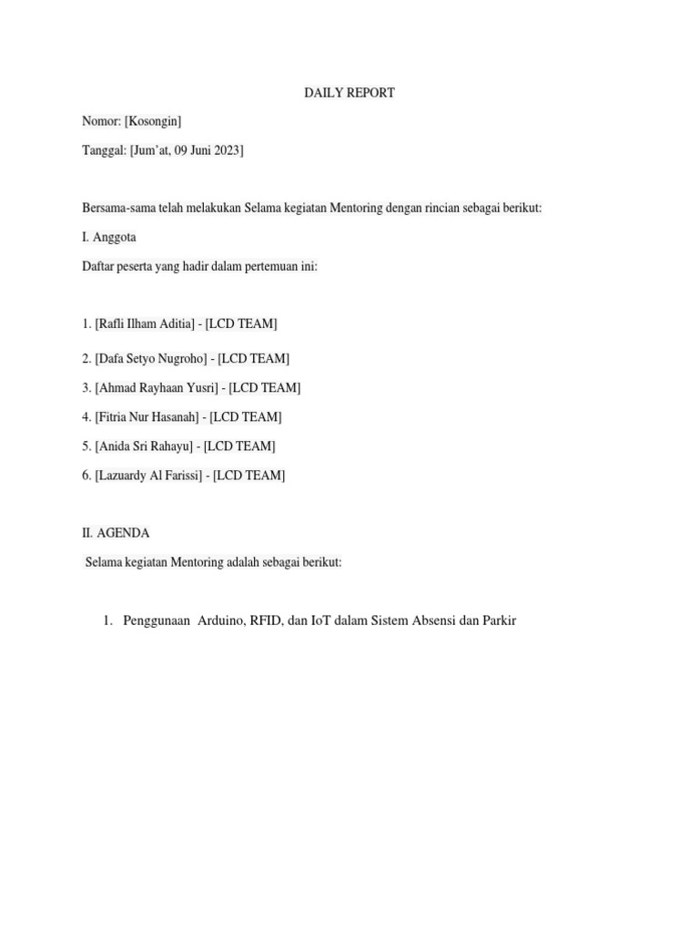 3.daily Report Day 4 | PDF | Bisnis