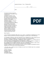 Recuperação de Filosofia - 1º Ano - 3º Bimestre 2022