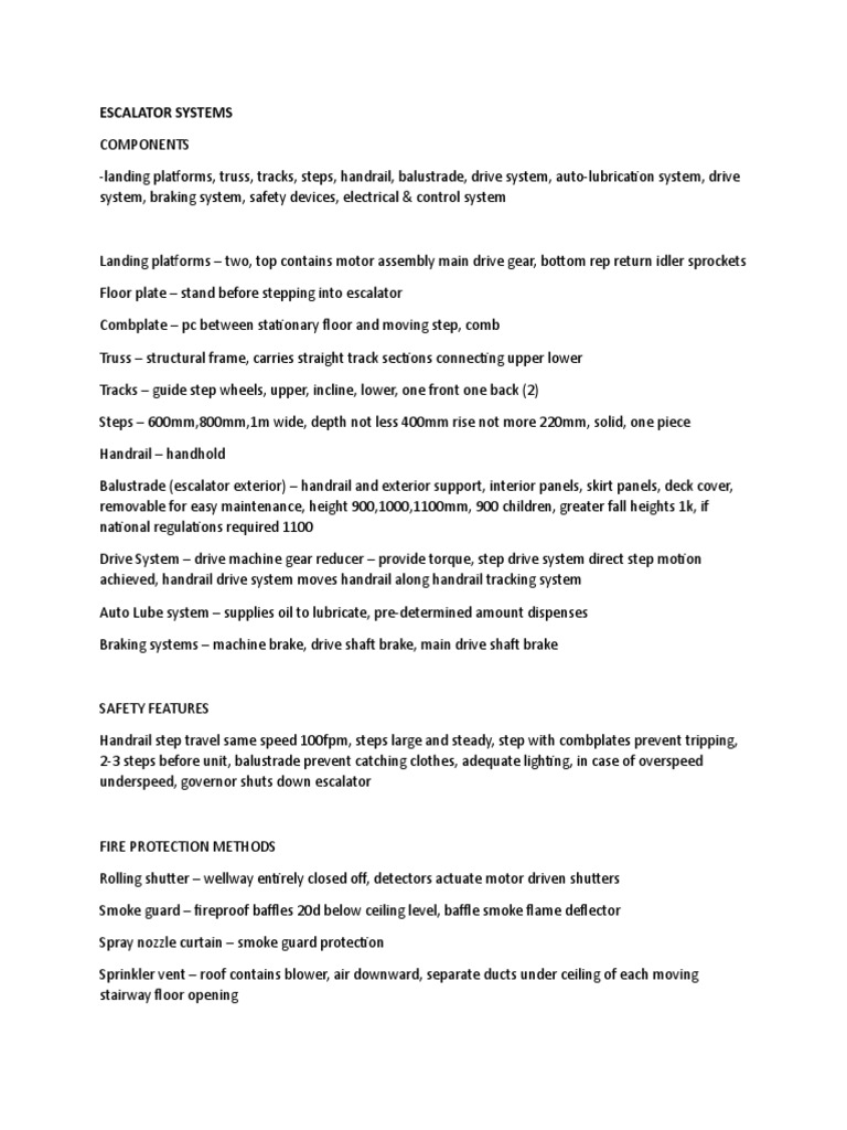 Escalator Systems Pdf