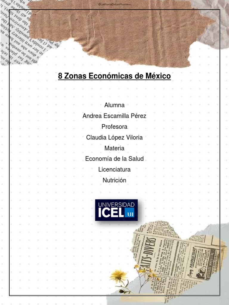 8 Zonas Económicas de México - Andrea Escamilla Pérez | PDF