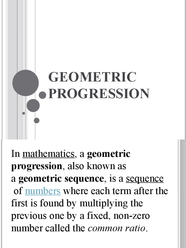 Geometric Progression PDF