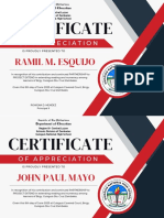 Modern Red Certificate of Appreciation