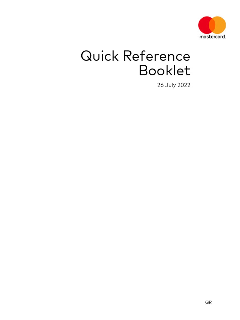 MC Quick Reference Booklet PDF Emv Service Industries