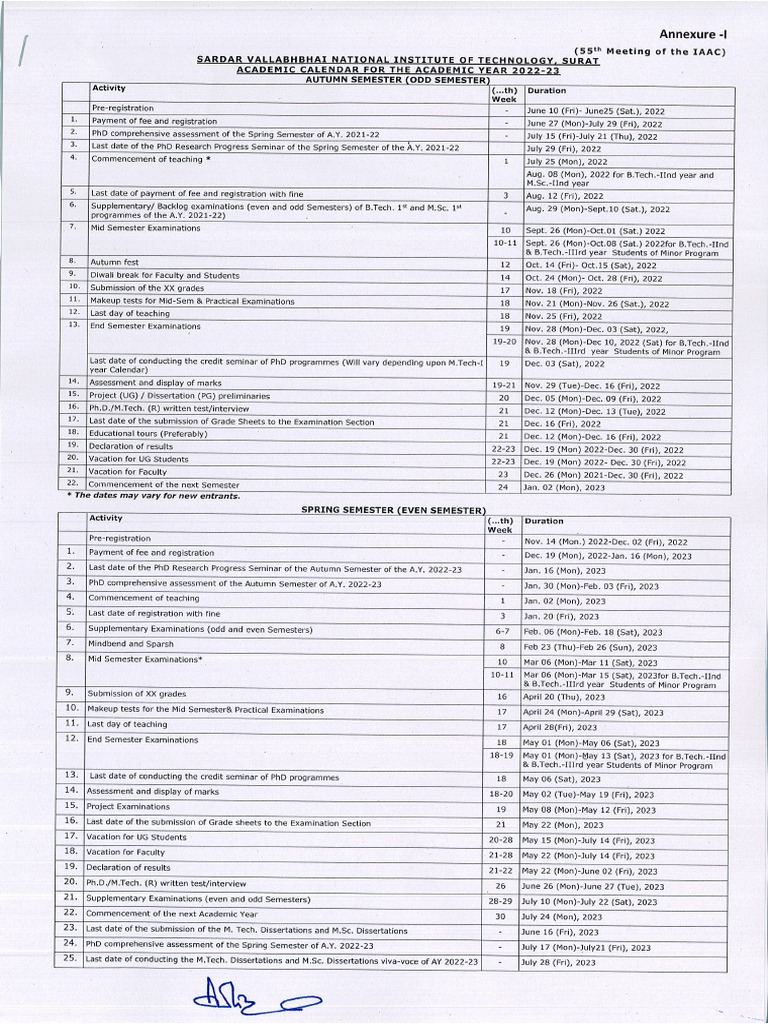 Academic Calendar 2022 23 PDF