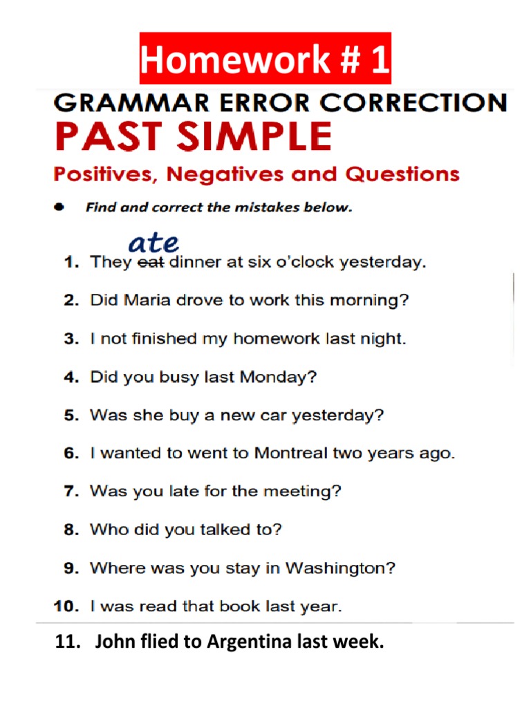 Homework Correction Guide | PDF