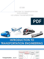 NEU L1 L2 Introduction To Transportation Engineering Urban Transportation