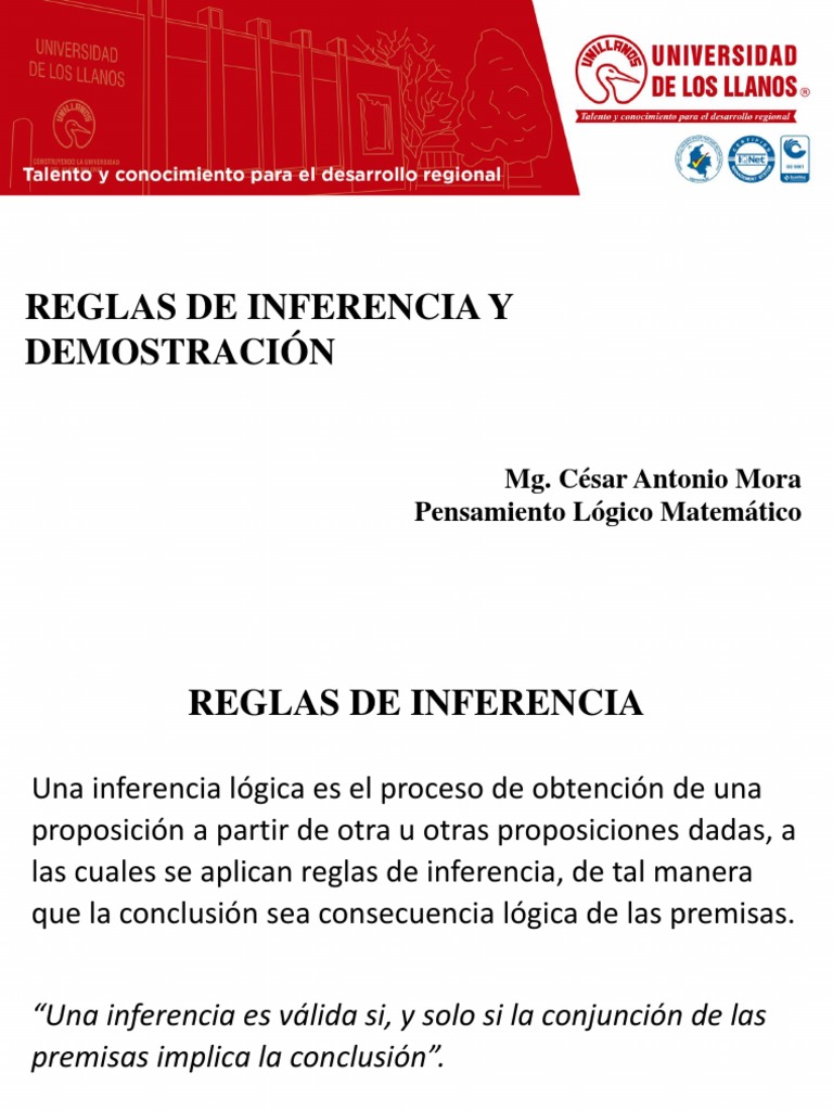 Reglas de Inferencia en Lógica Matemática | PDF | Ciencia y matemáticas