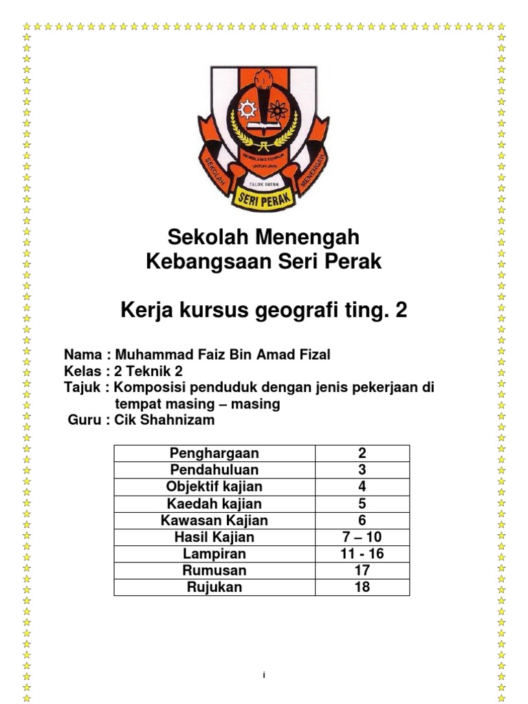 Folio Geografi Tingkatan 2 - Komposisi Penduduk Dengan Jenis 