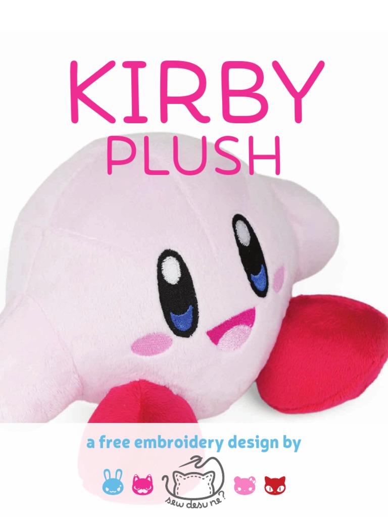 Kirby Plush Embroidery Instructions PDF Embroidery Sewing