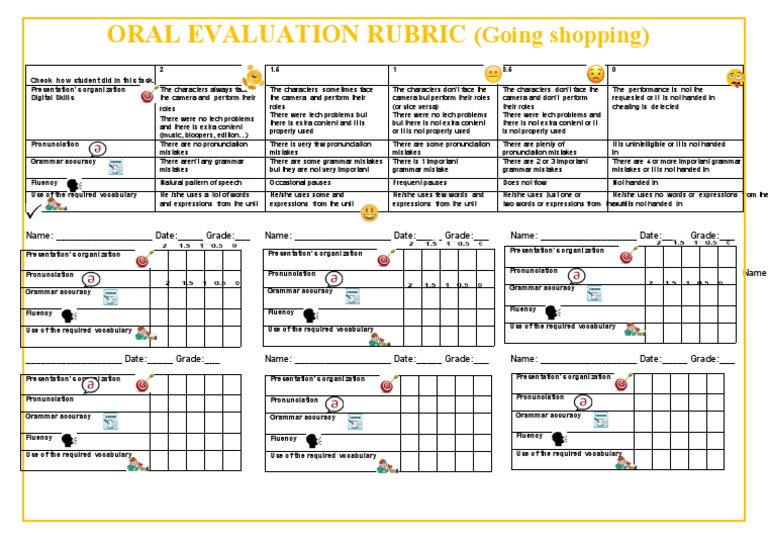 Student Oral Evaluation Rubric | PDF | Fluency | Linguistics
