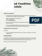 Terms and Condition With Schedule Routine
