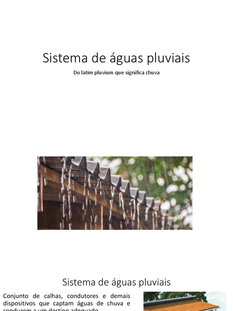 Sistema de Águas Pluviais | PDF | Chuva | Teto