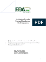 Annex D Application Form For Foreign Manufacturer GMP Inspection