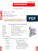 Clasificación de Pronombres para Sexto Grado de Primaria