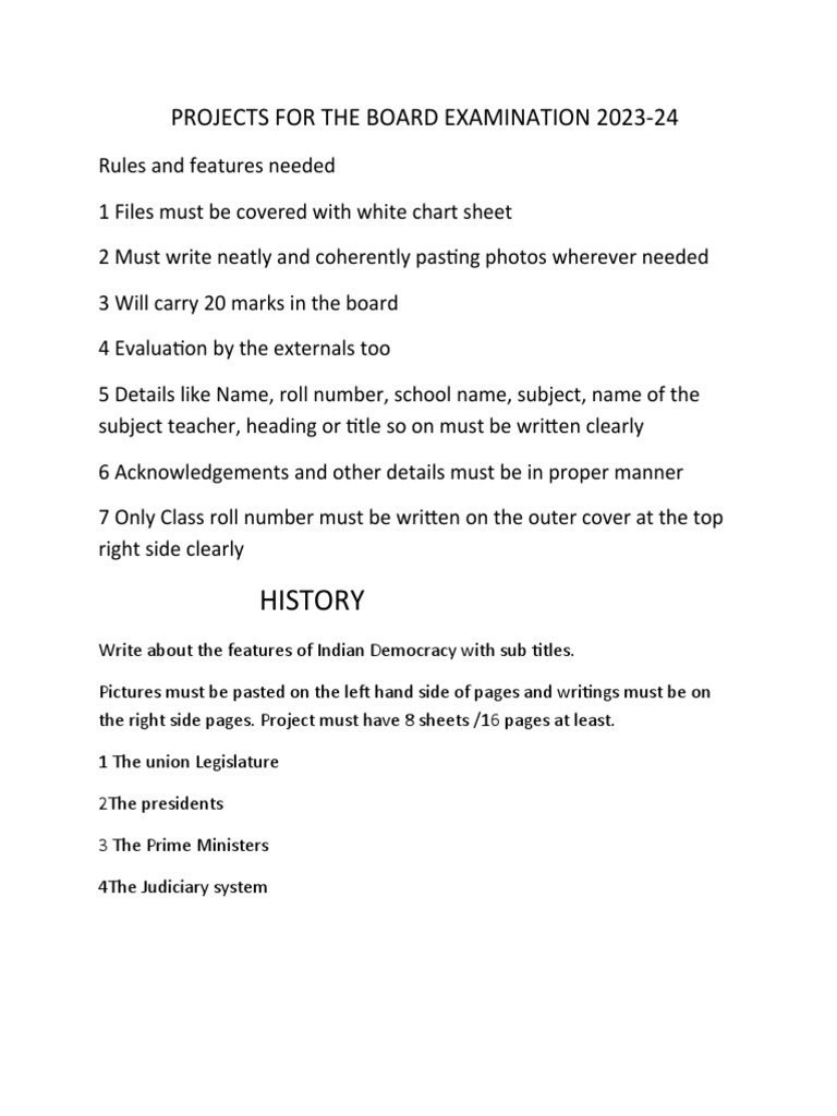 Class X History Project Work PDF