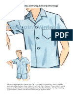 Men Cuban Bowling Pajama Shirt Pattern