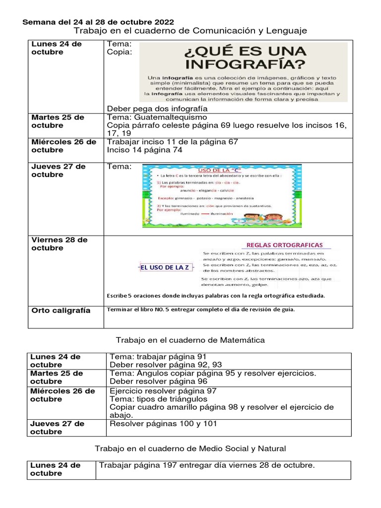 Semana 24 Al 28 de Octubre 22 | PDF