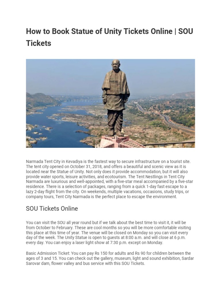 How to Book Statue of Unity Tickets Online PDF