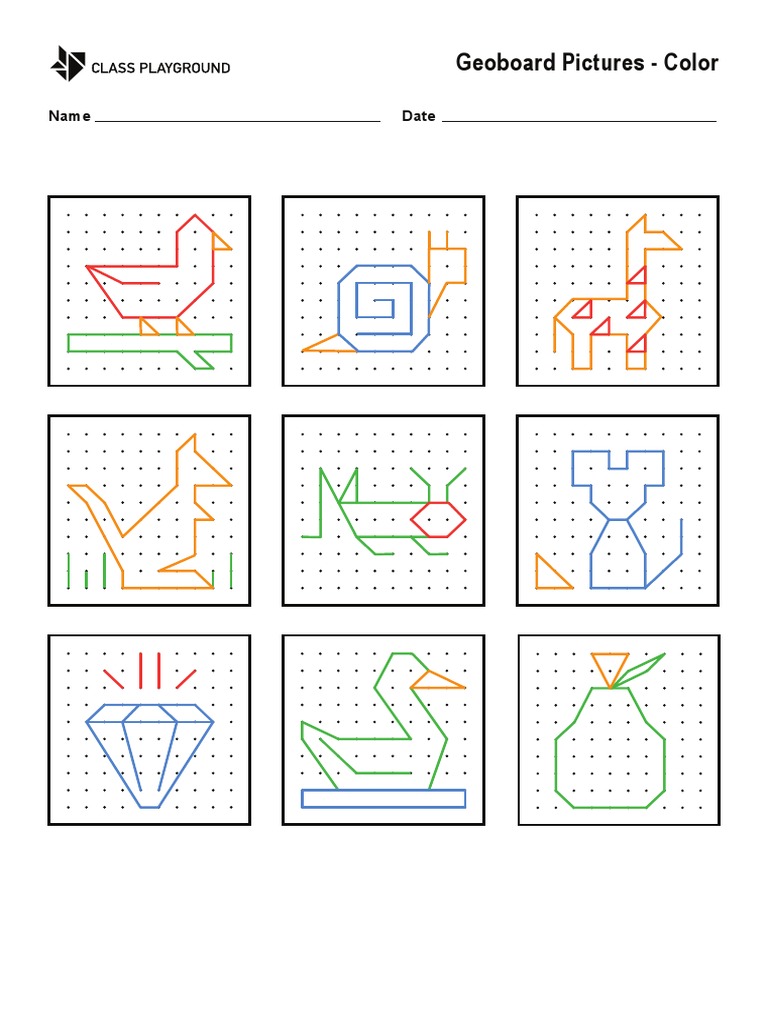 Geoboard Pictures Color2 A4 | PDF