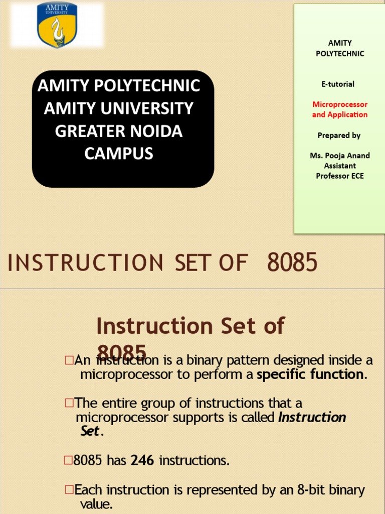 8085 instruction set pdf