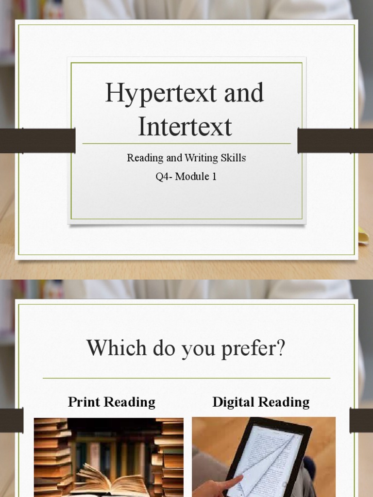 Hypertext and Intertext Download Free PDF Intertextuality