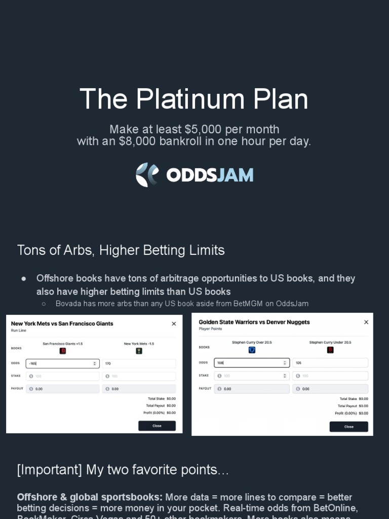 Maximizing Profits with OddsJam Platinum | PDF | Sports Betting | Gaming