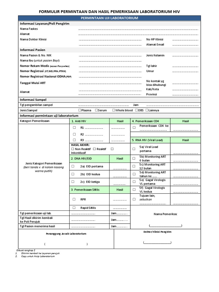 Formulir Permintaan VL | PDF