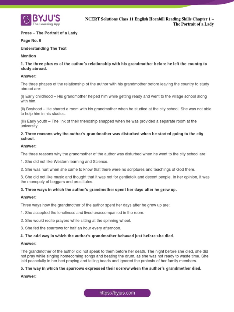 Ncert solutions for class 11 english hornbill reading skills chapter 1