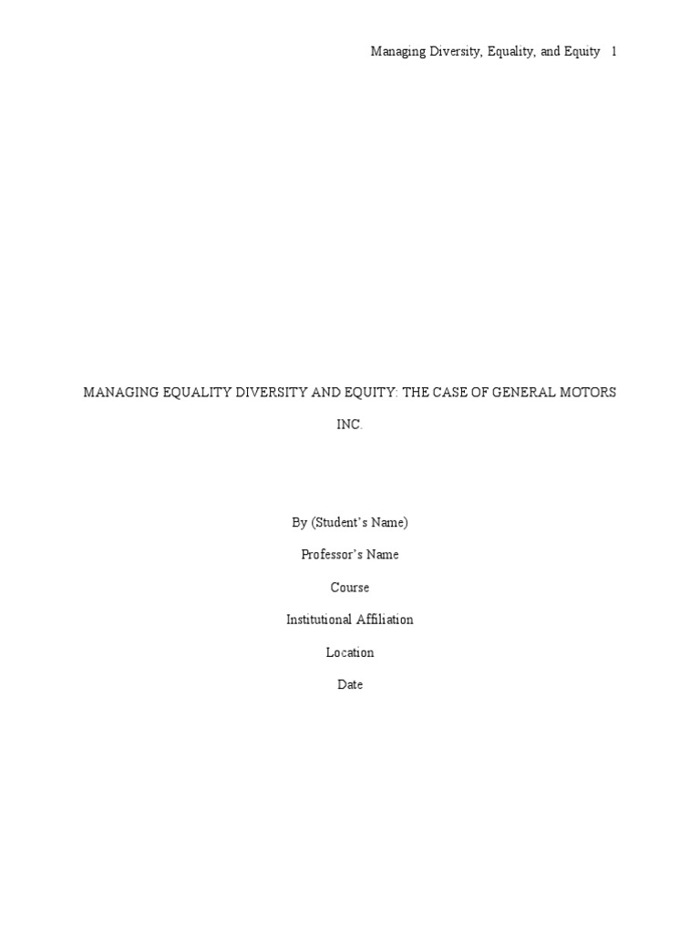 Managing Equality Diversity And Equity Pdf