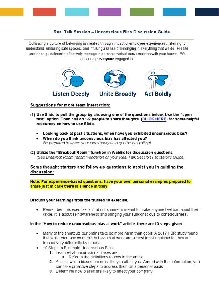 3 Unconscious Bias Discussion Guide PDF