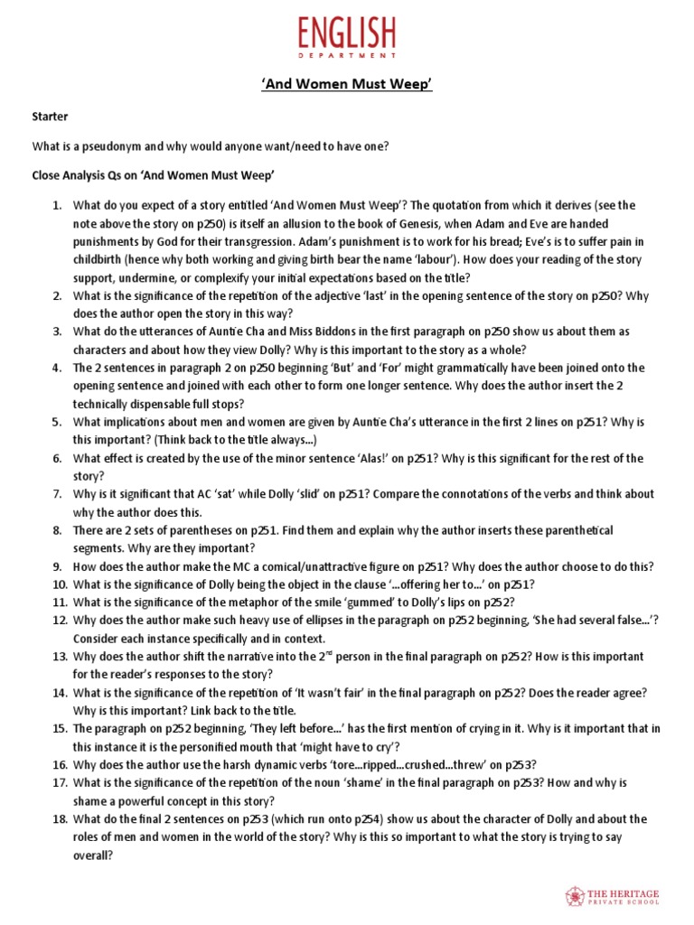 And Women Must Weep PDF