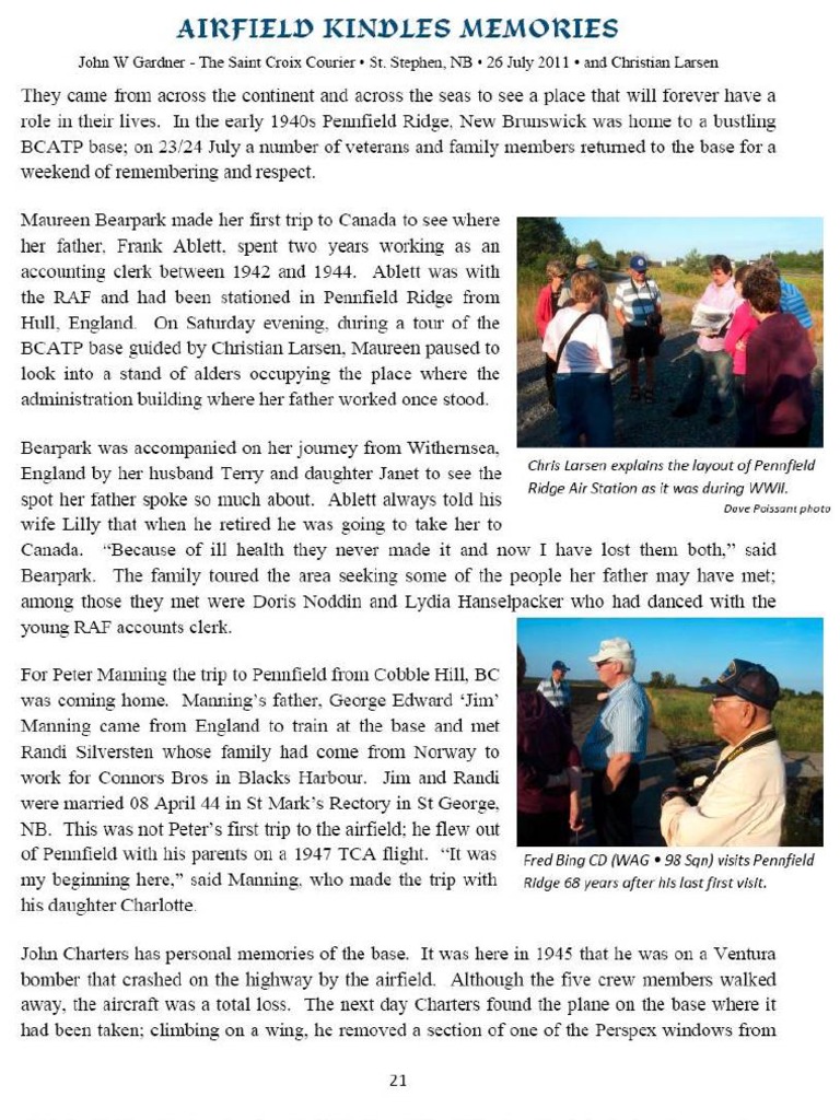 Christian Larsen Keeps Pennfield History Alive. PDF