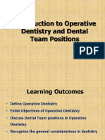 Introduction To Operative Dentistry and Different Team Positions