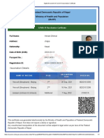 Himani Dhimal Covid-19 Vaccination Certificate