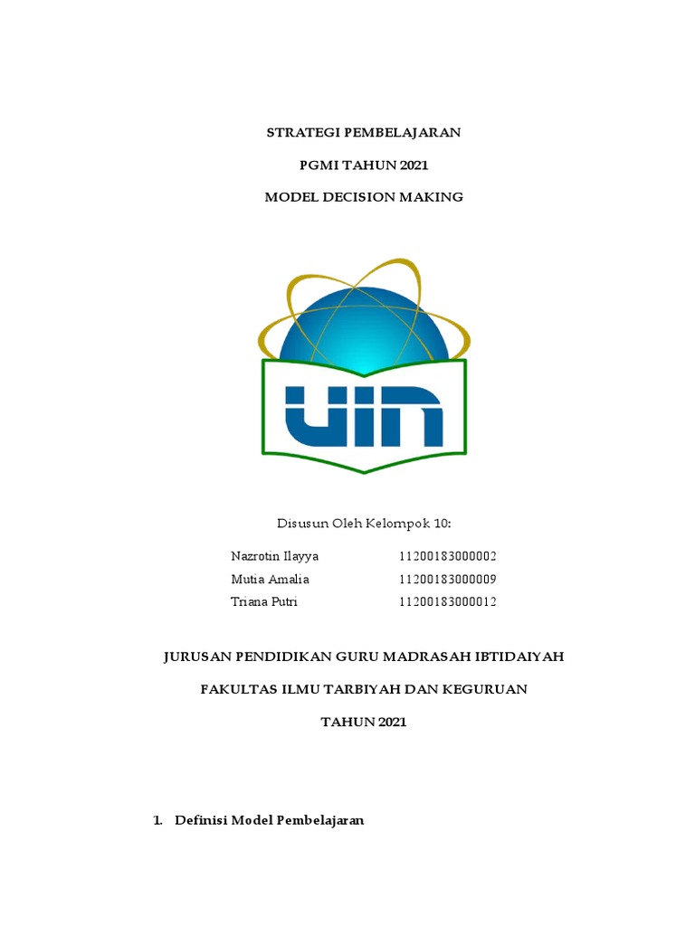 Kel 10 model pembelajaran decision making pdf