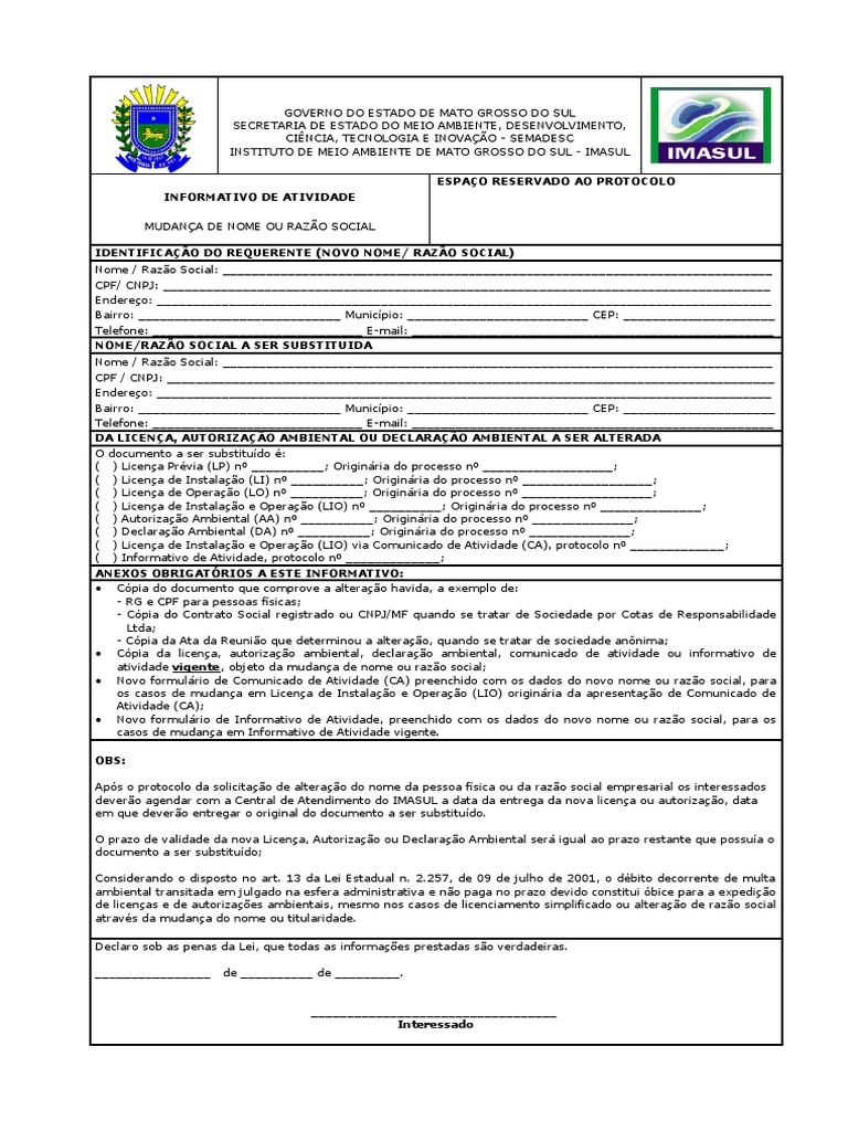 Alteração de Razão Social Modelo | PDF
