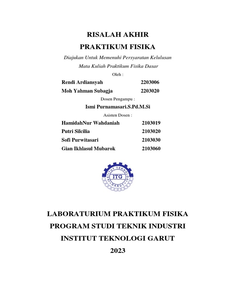 Risalah Praktikum Fisika Dasar 2023 | PDF