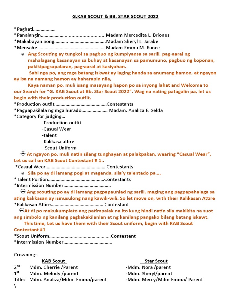 Scout Emcee | PDF