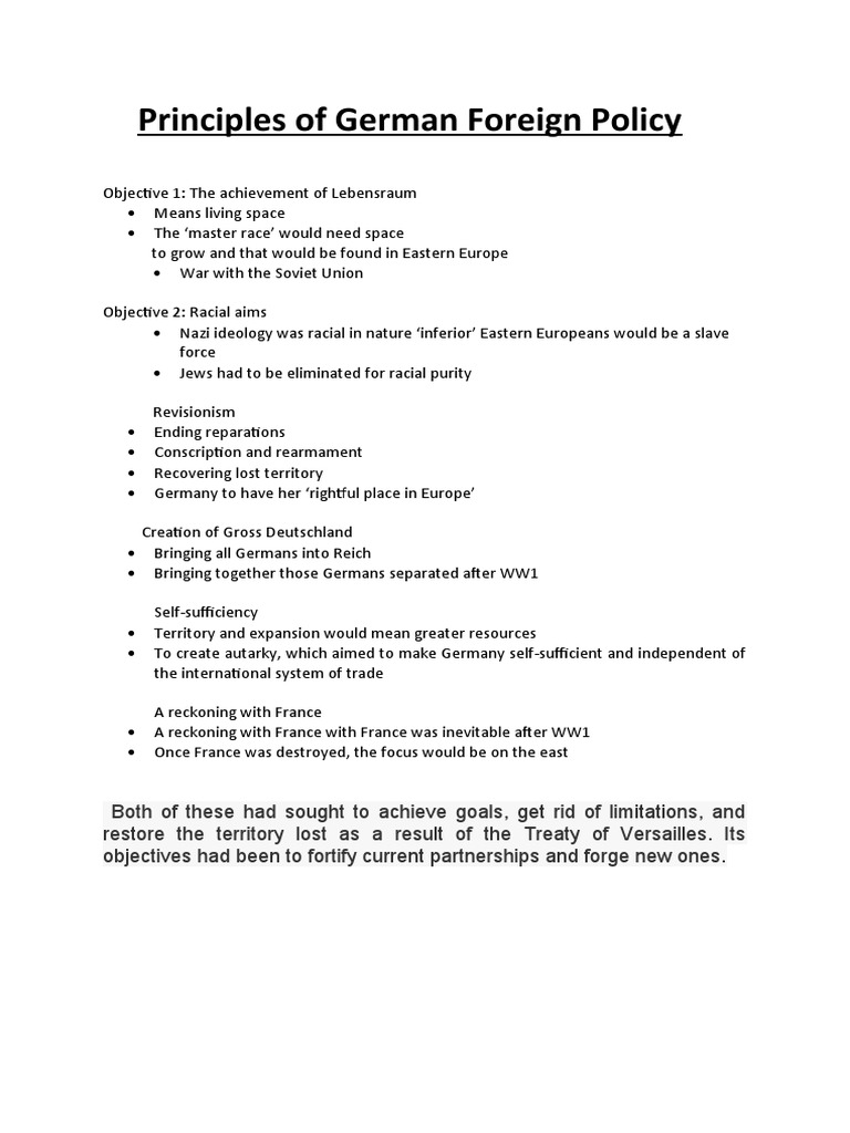 Principles of German Foreign Policy PDF
