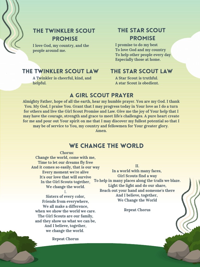 GS Promise and Law | PDF | Prayer | God for Girl Scout Promise And Law Printable Pdf Free