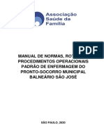 Manual de Normas, Rotinas e POP - S de Enfermagem Do Pronto-Socorro Municipal - PSM Balneário São José - 09.04.2020