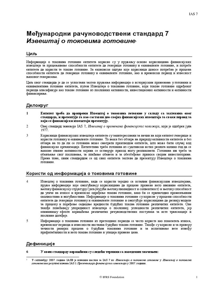 Ias 7 Pdf , IAS 7 — Statement of Cash Flows – UTVRT