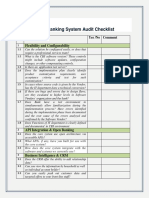 Core Banking Audit Checklist