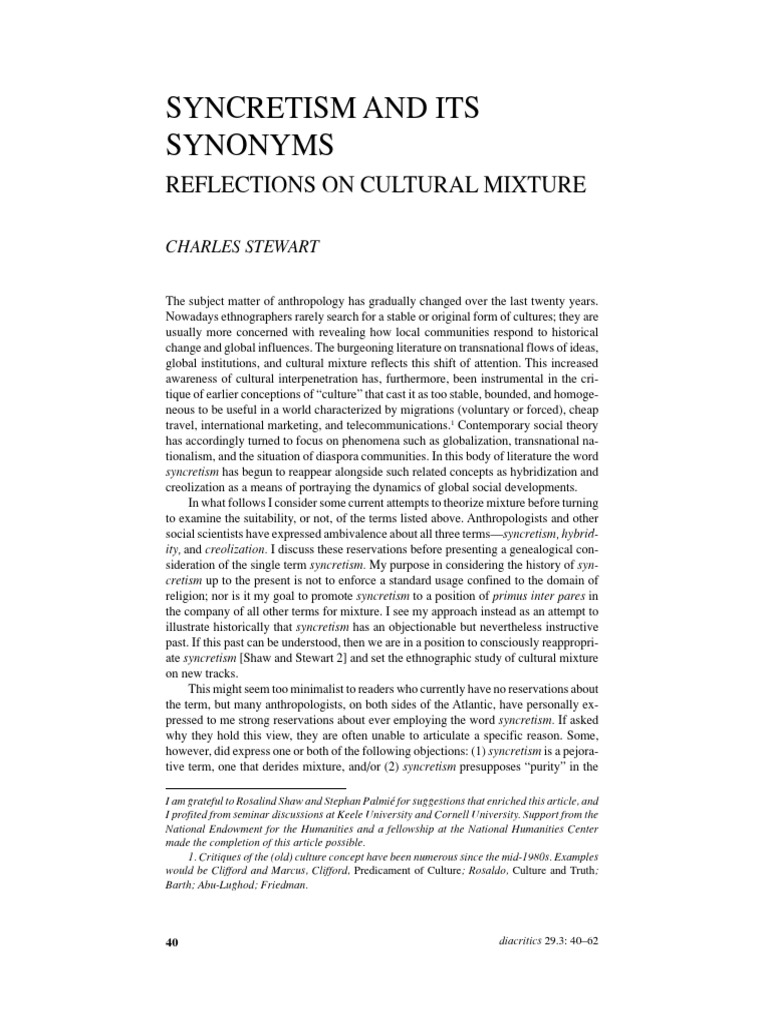 Syncretism_and_its_Synonyms_Reflections PDF Anthropology Race