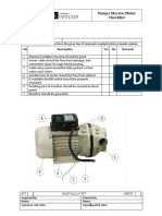 Checklist For Equipment Inspection Electrical Pump Motor