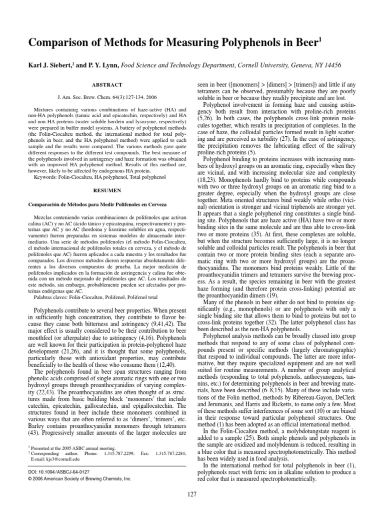 comparisonofmethodsformeasuringpolyphenolsinbeer2006 PDF