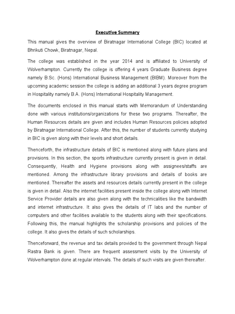 Executive summary along with bibm module list download free pdf