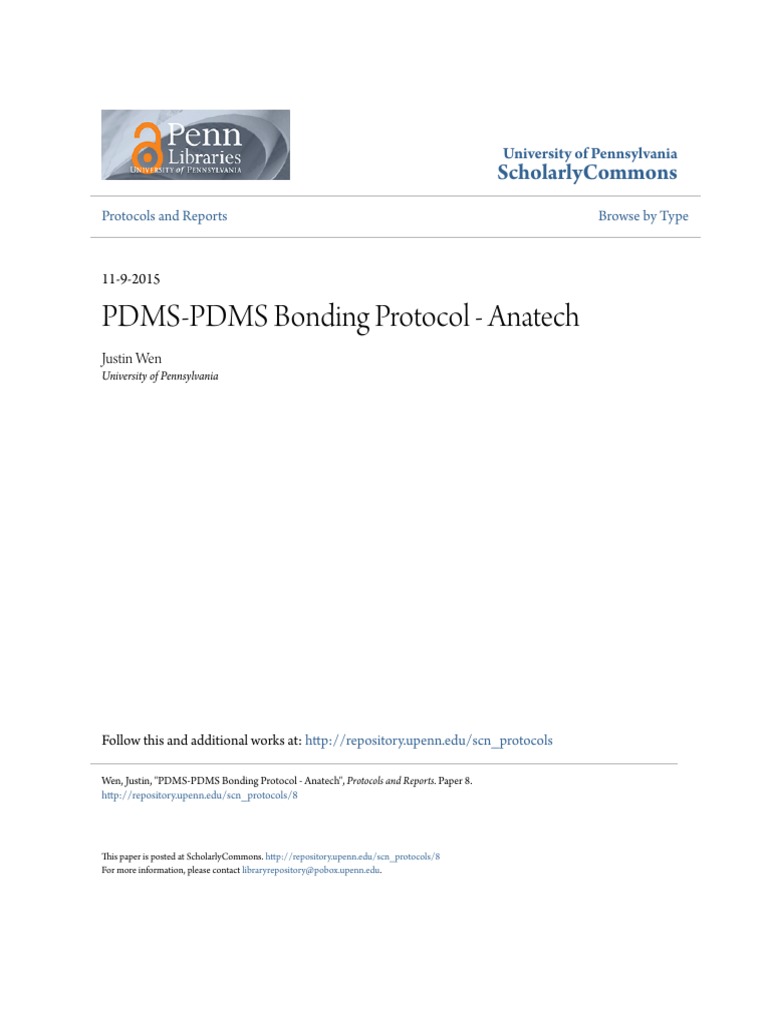 PDMS Bonding Protocol Guide | PDF