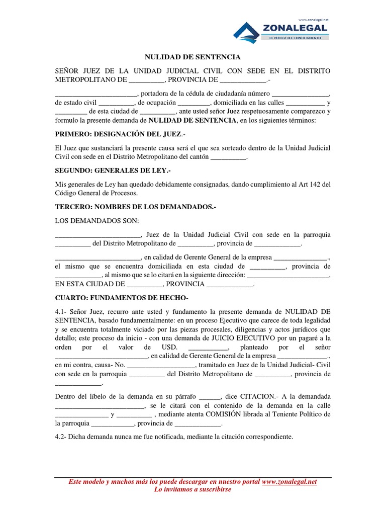 1.36 Nulidad de Sentencia | PDF | Sentencia (ley) | Debido al proceso