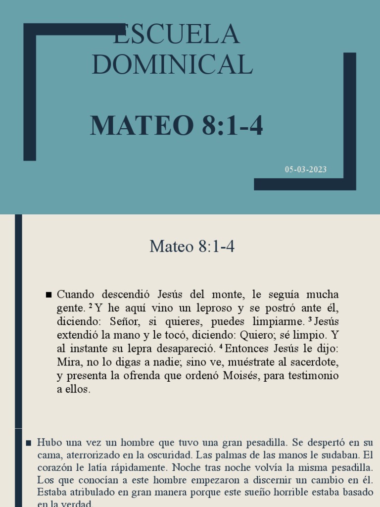 Mateo 8 1 4 Meaning